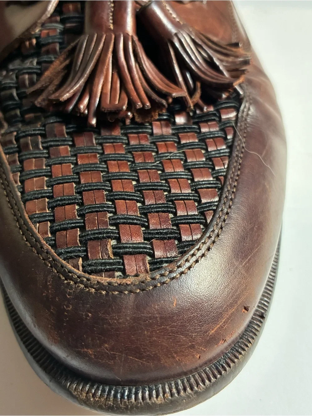 Johnston & Murphy Dark Brown Woven Tassel Loafers Men’s Size 10.5